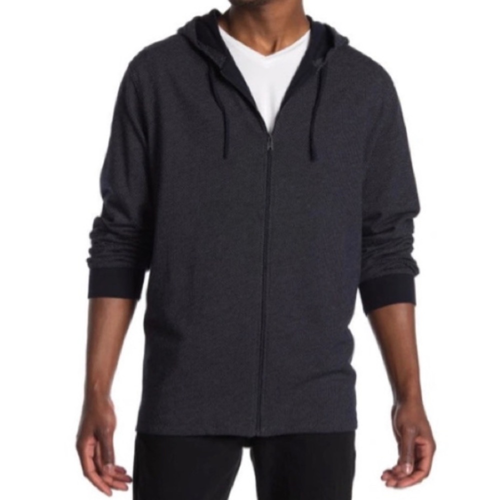 Vince Men's Charcoal Zip-Up Knit Casual Office Work Sweater Normcore Sz M